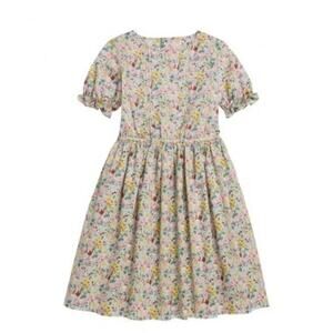 Bonpoint Lana Dress in Light Green floral midi A-line dress sz 4